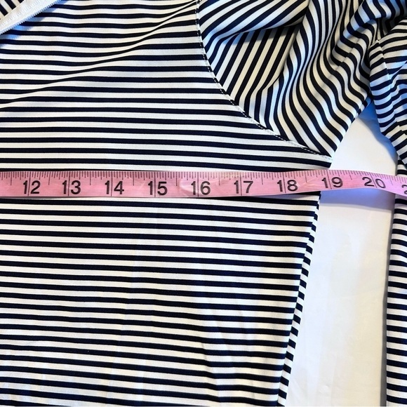 STRAIGHT DOWN Savannah Quarter-zip Striped Navy and White Pullover Size S - Picture 10 of 14